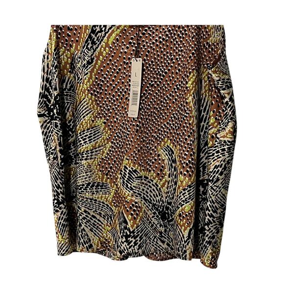 NIC+ZOE COMPANY TOP WOMENS SIZE LARGE DOTTY PALMS TANK BROWN NEW - Picture 8 of 13